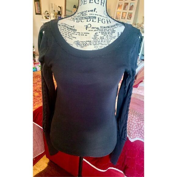 Free People Black Henley - Picture 1 of 6